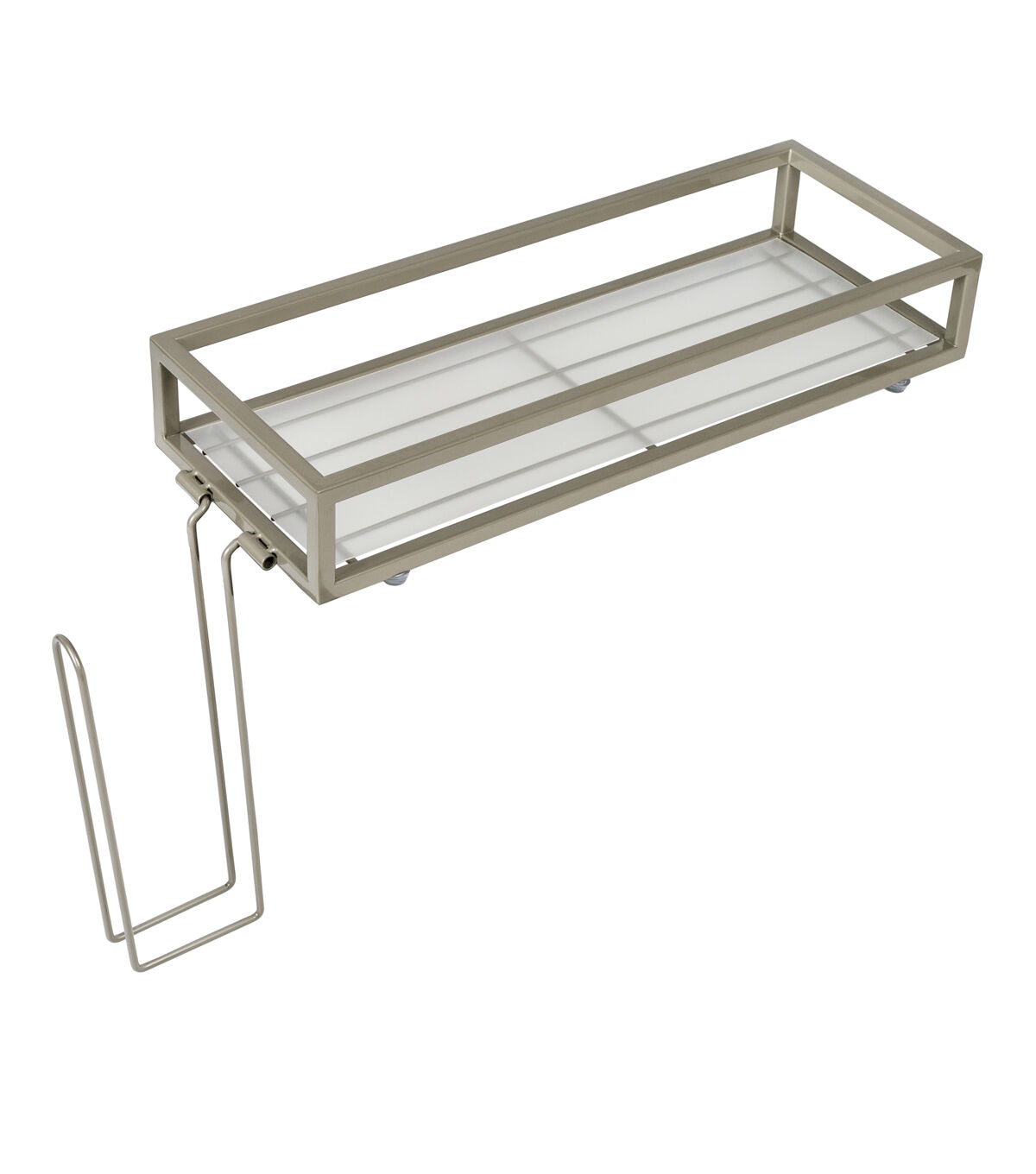 Honey Can Do 22 x 12.5 Satin Nickel Toilet Paper & Storage Tray