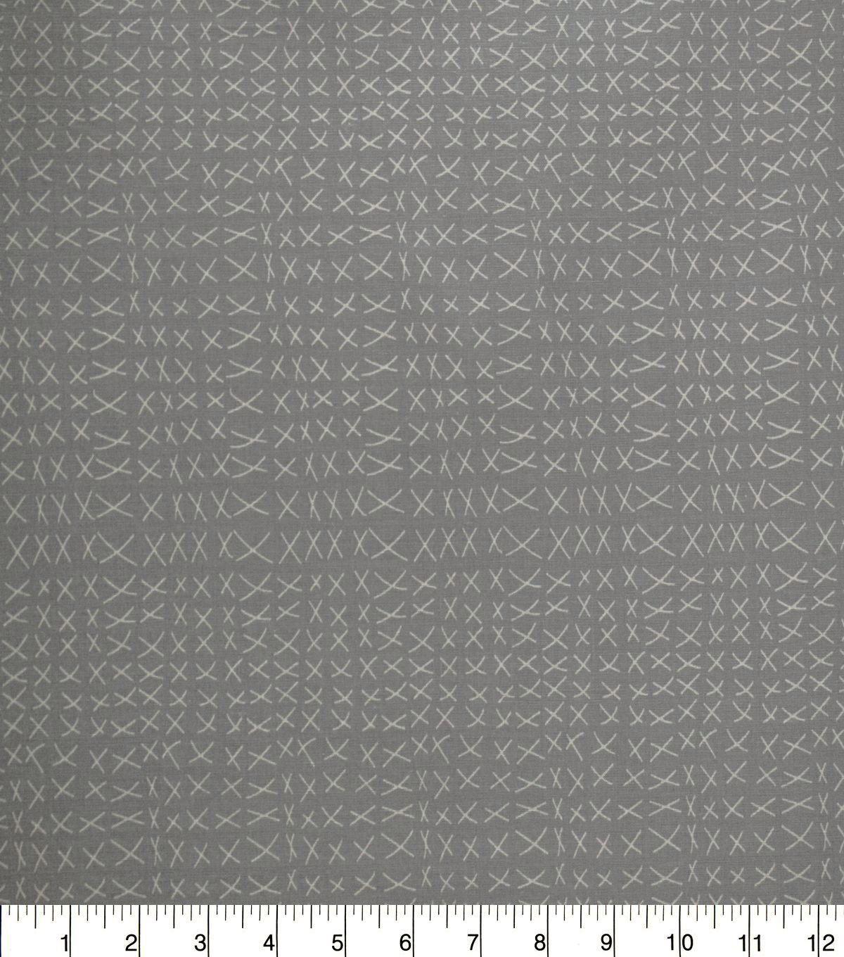X Print on Gray Quilt Cotton Fabric by Quilter's Showcase