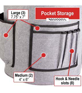 13.5 Gray Yarn Drum Storage Bag by Big Twist