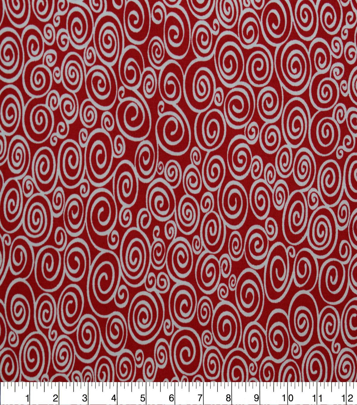 White Swirls on Red Quilt Cotton Fabric by Quilter's Showcase