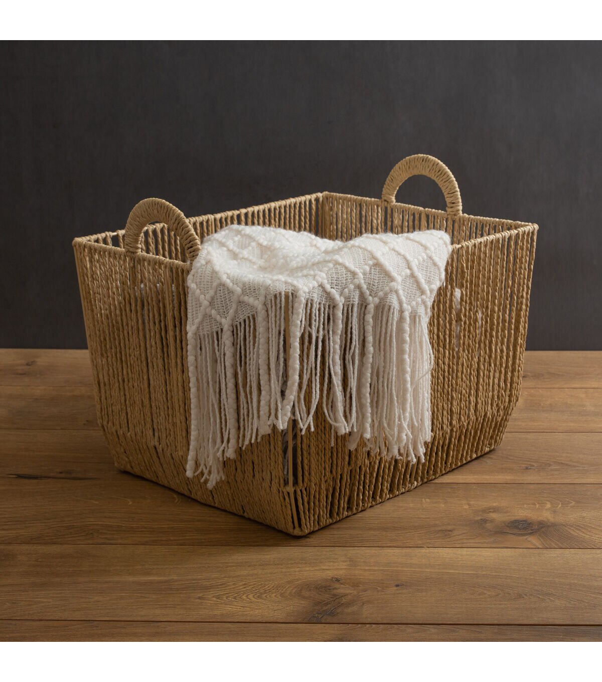 Simplify 12 x 10 Dutch Weave Storage Basket With Round Handles