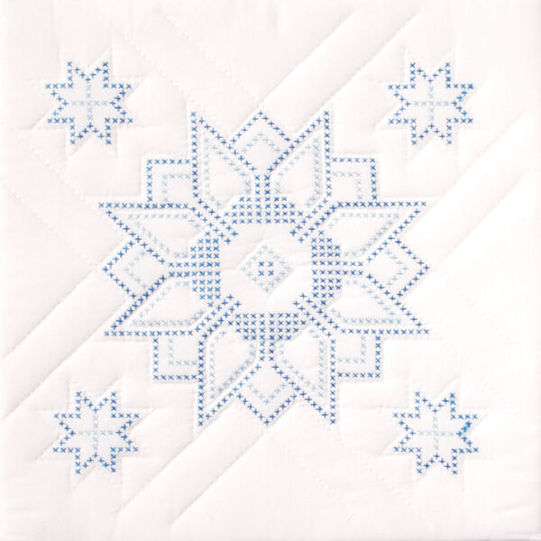 Jack Dempsey Needle Art 18 XX Stars Stamped White Quilt Blocks 6pk