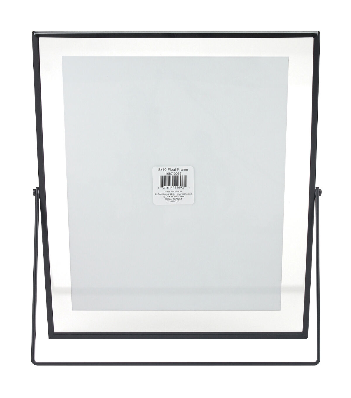 8 x 10 Black Floating Easel Tabletop Picture Frame