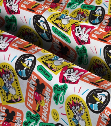 Mickey And Friends Party Of 6 Cotton Fabric