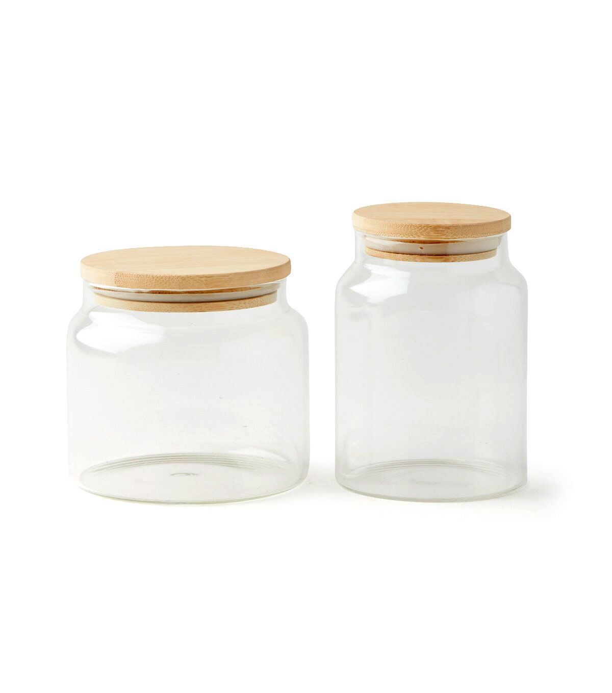 7ct Glass Jars & Wood Organization Shelf by Park Lane