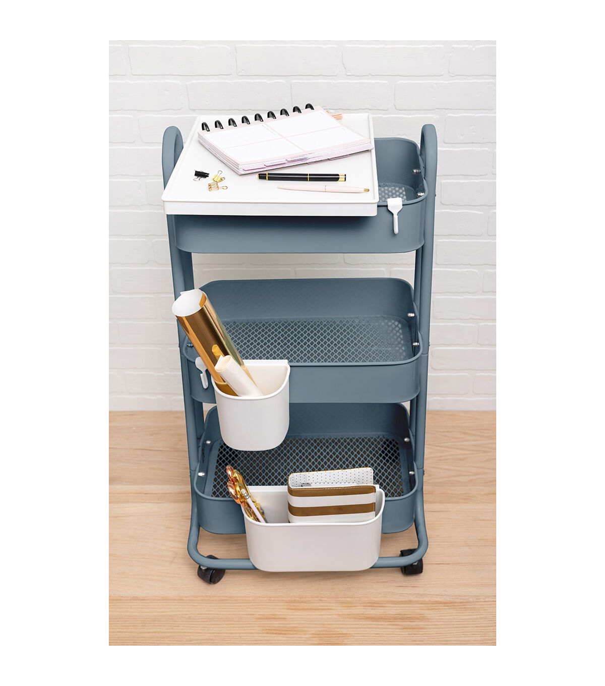 17 Rolling 3 Tier Metal Storage Cart by Top Notch