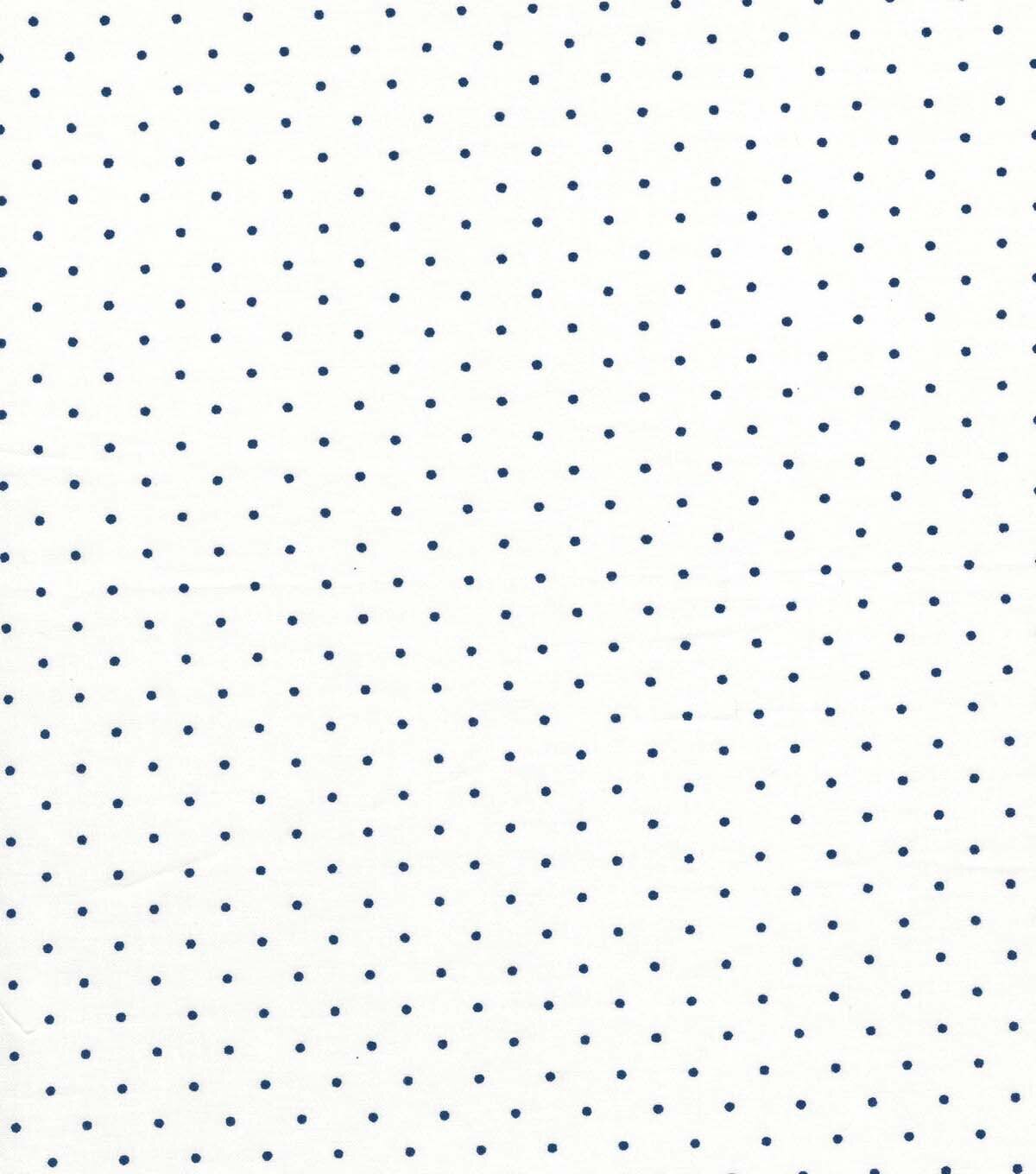 Navy Swiss Dots on White Quilt Cotton Fabric by Quilter's Showcase
