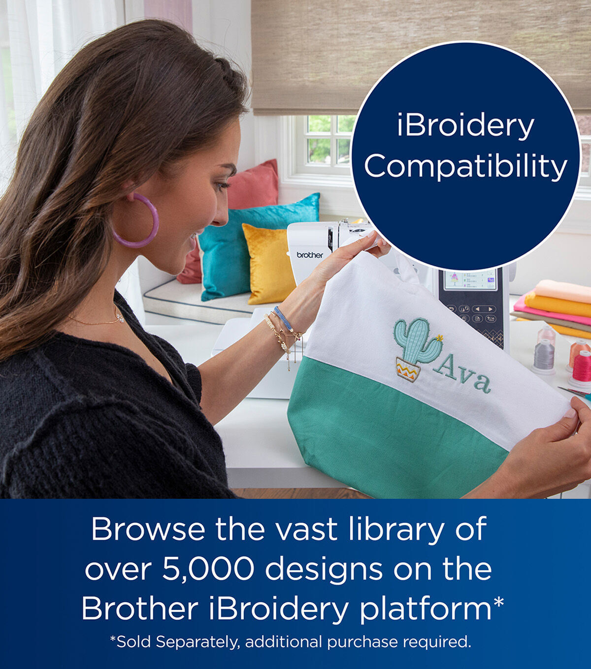 Brother SE700 Computerized Sewing and Embroidery Machine with Artspira App