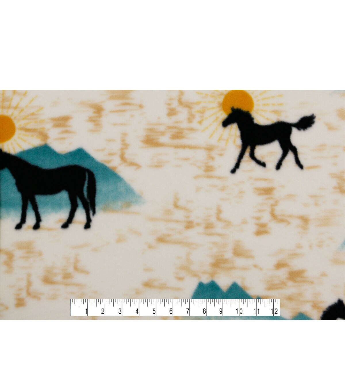 Sunrise & Horses Anti Pill Fleece Fabric