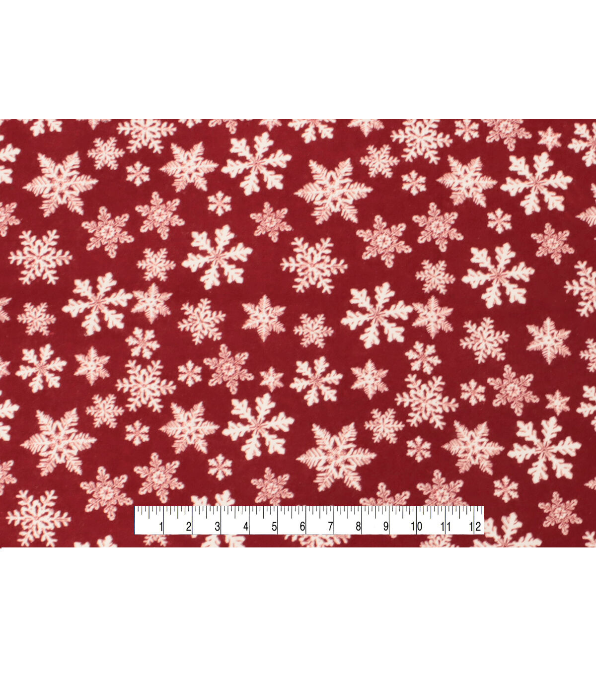 Snowflakes on Red Super Snuggle Christmas Flannel Fabric