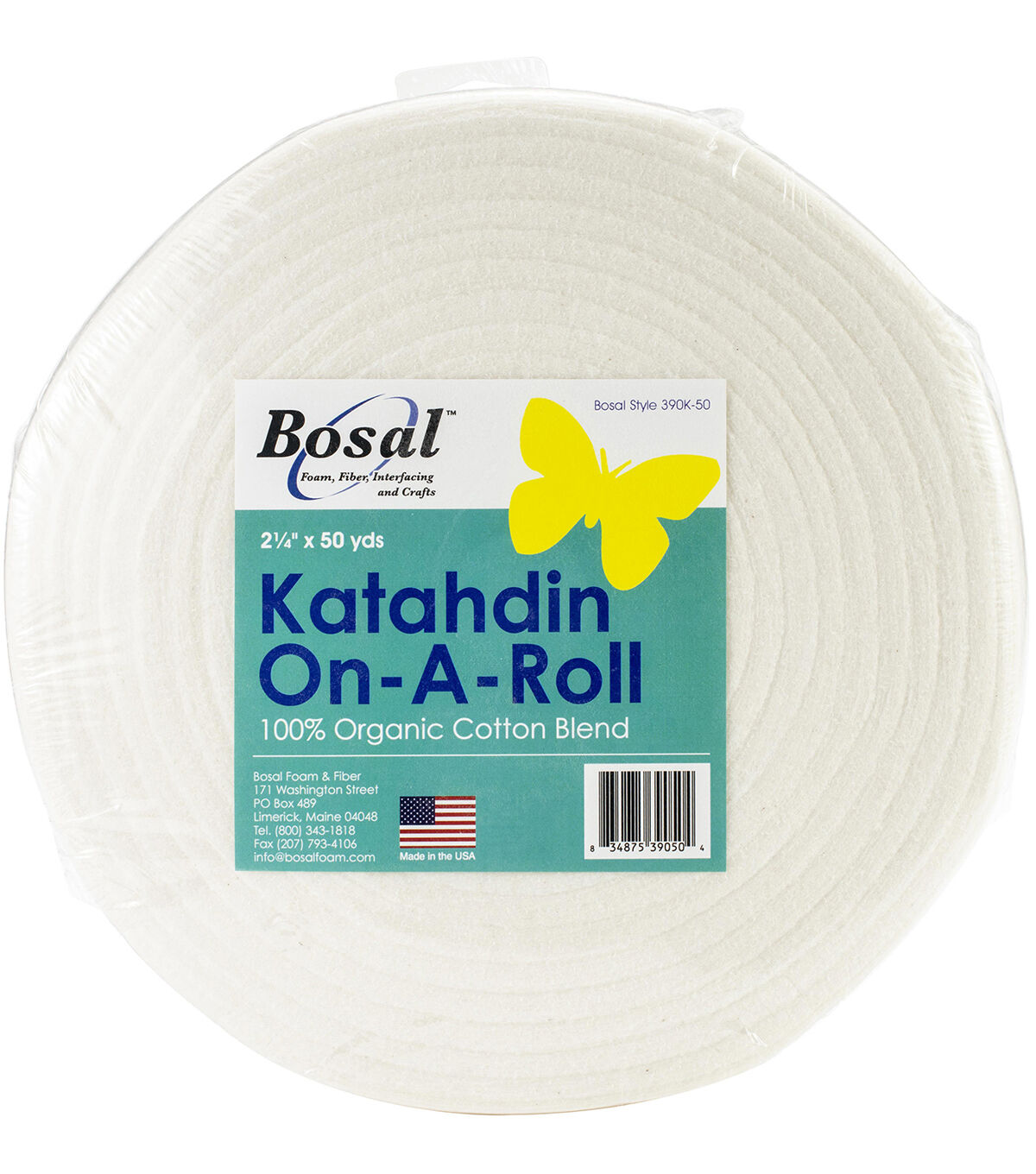 Bosal Katahdin On A Roll 100% Organic Cotton Batting 2.25''x50yd