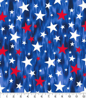 Fabric Traditions Red White Stars On Blue Patriotic Cotton Fabric