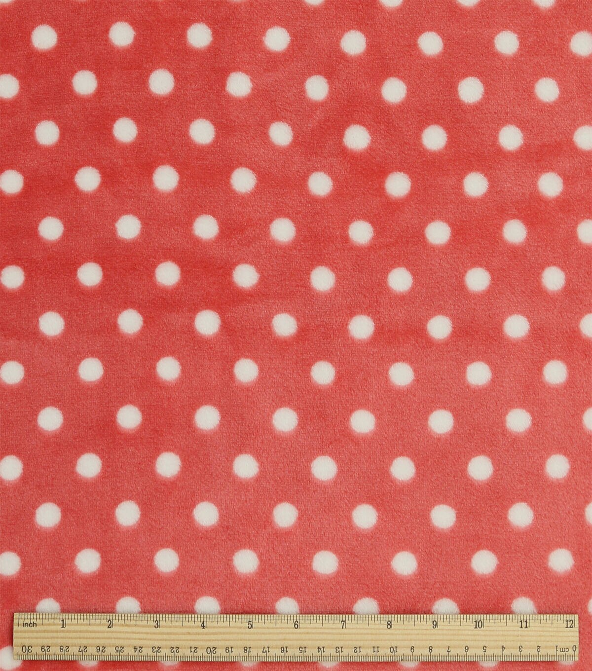 Red & White Polka Dot Sew Lush Fleece Fabric