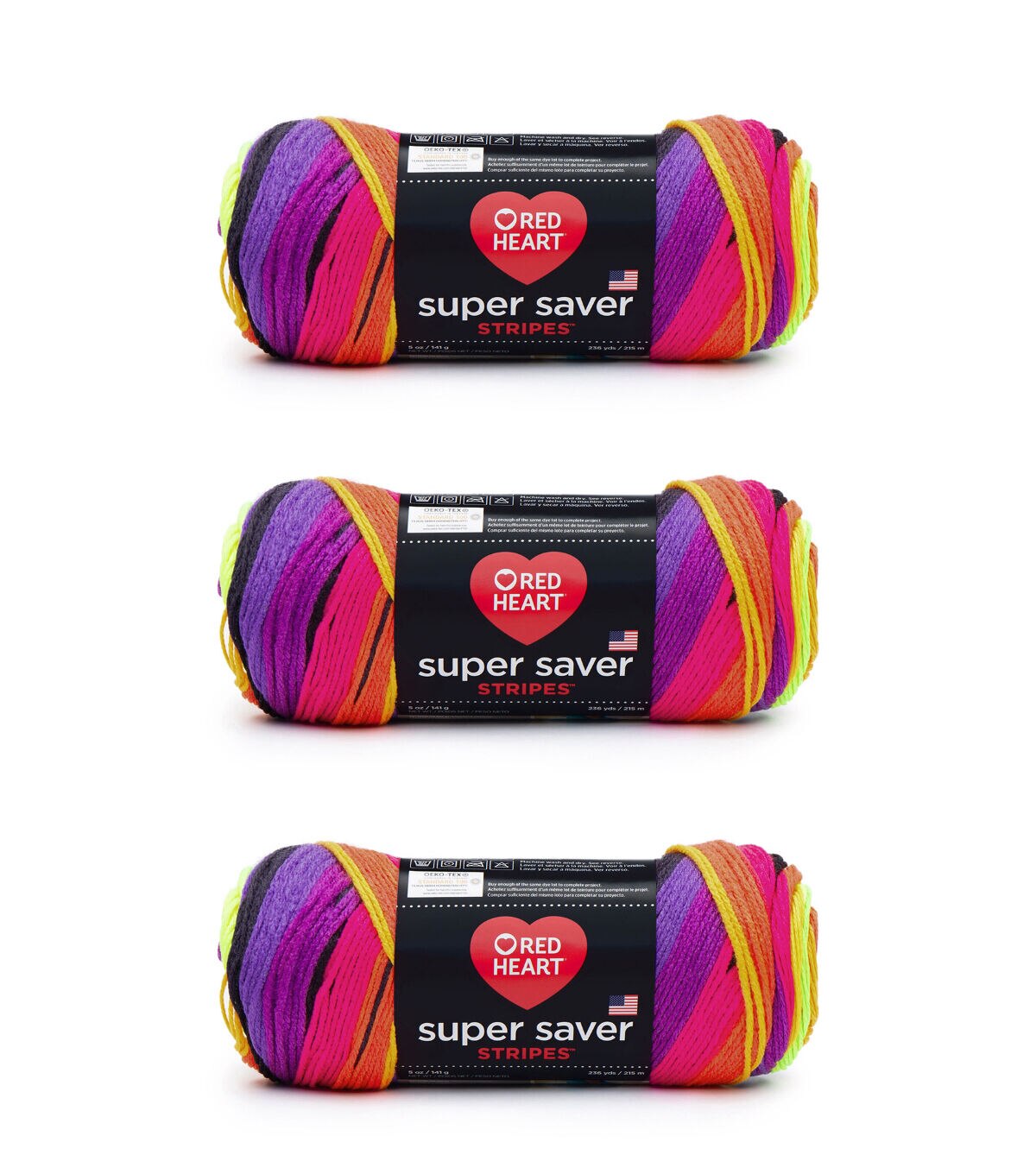 Red Heart Super Saver 364yds Worsted Acrylic Yarn 3 Bundle