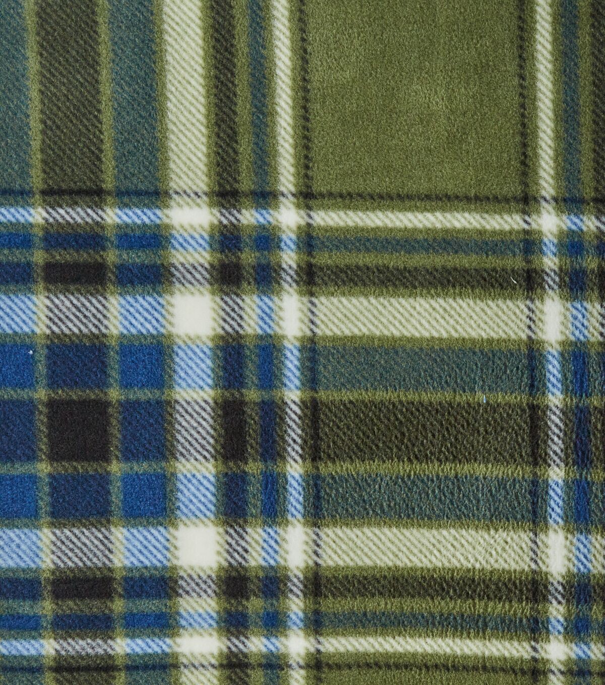 Eddie Bauer Green & Blue Tartan Plaid Anti Pill Fleece Fabric