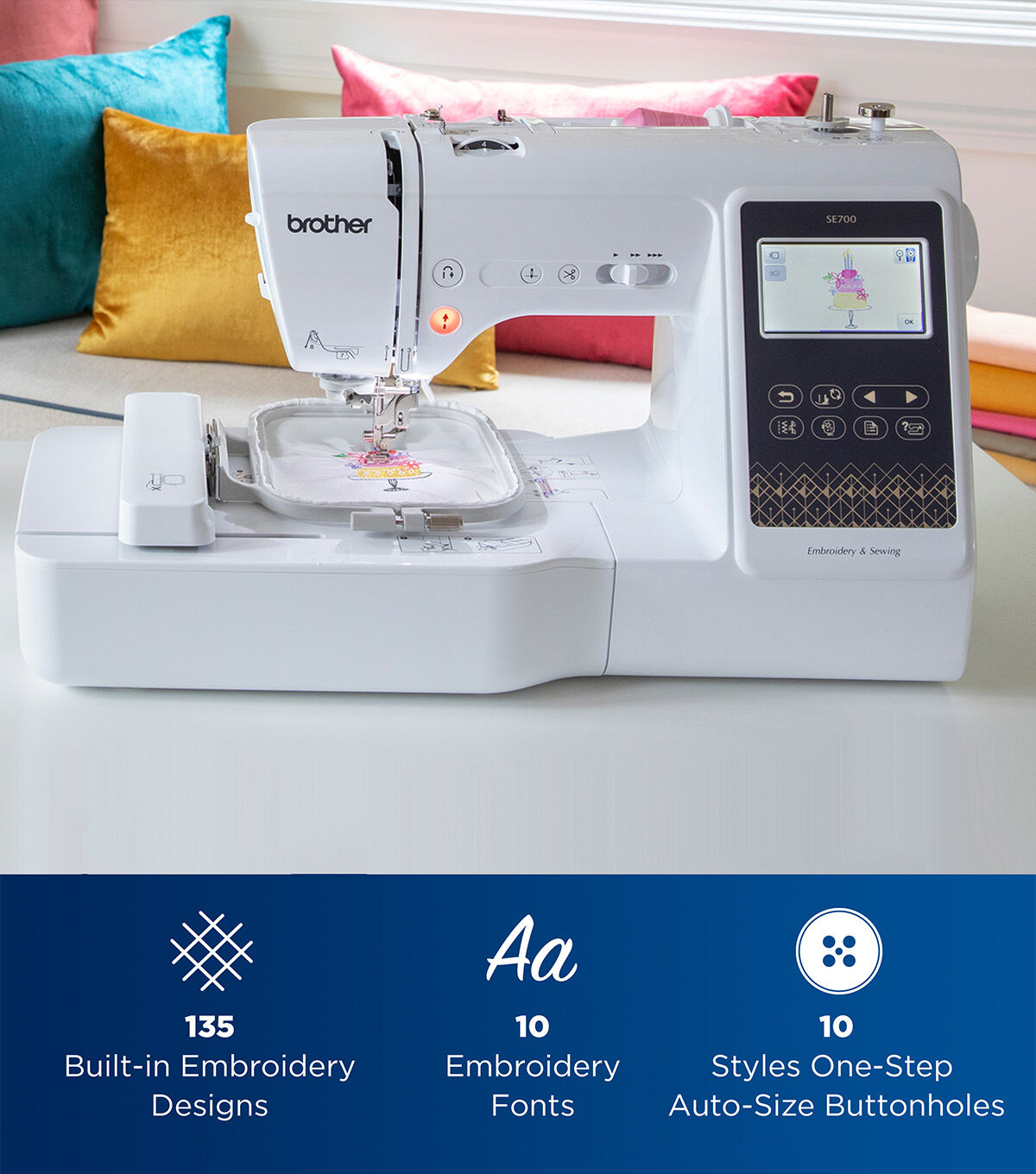 Brother SE700 Computerized Sewing and Embroidery Machine with Artspira App