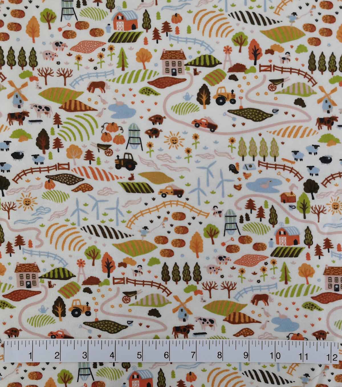 Farm Land Super Snuggle Flannel Fabric