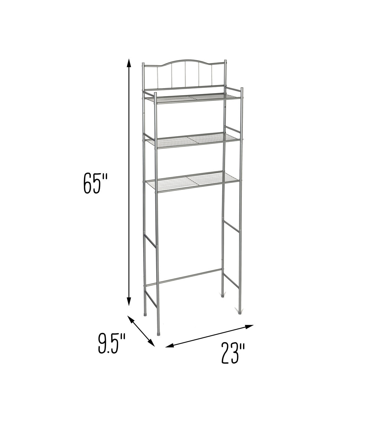 Honey Can Do 23 x 65 Satin Nickel 3 Tier Over The Toilet Space Saver