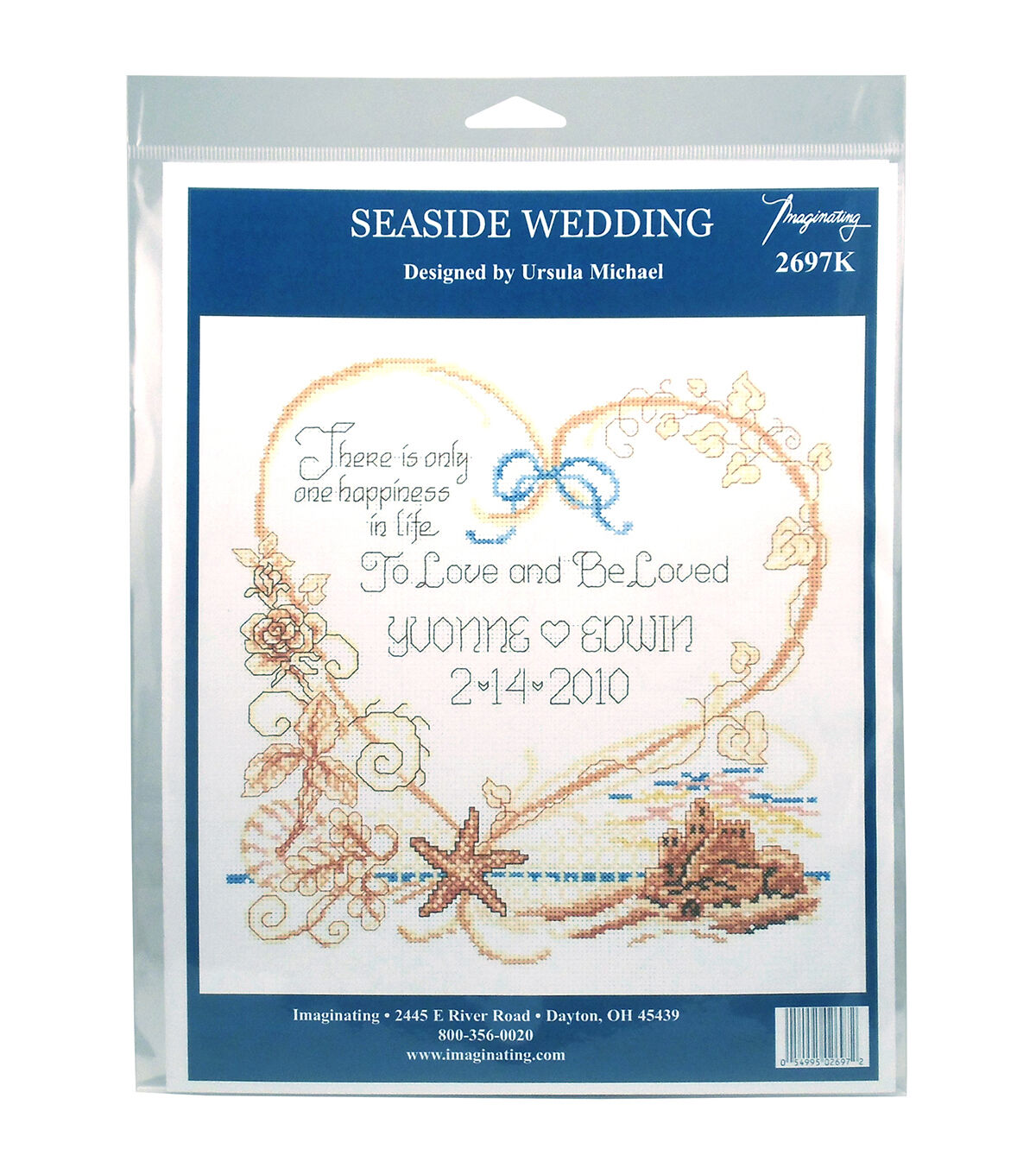 Imaginating 7.5 x 8 Seaside Wedding Counted Cross Stitch Kit
