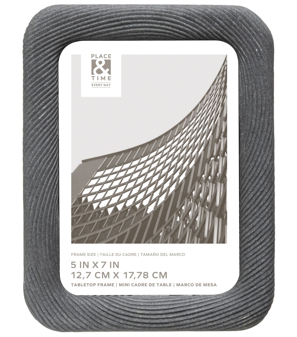 5 x 7 Black Rounded Sandstone Tabletop Picture Frame by Place & Time