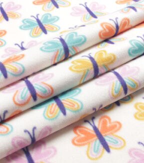 Multi Color Butterflies Blizzard Fleece Fabric