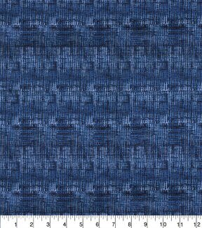 Fabric Traditions Dark Blue Crosshatch Cotton Fabric by Keepsake Calico