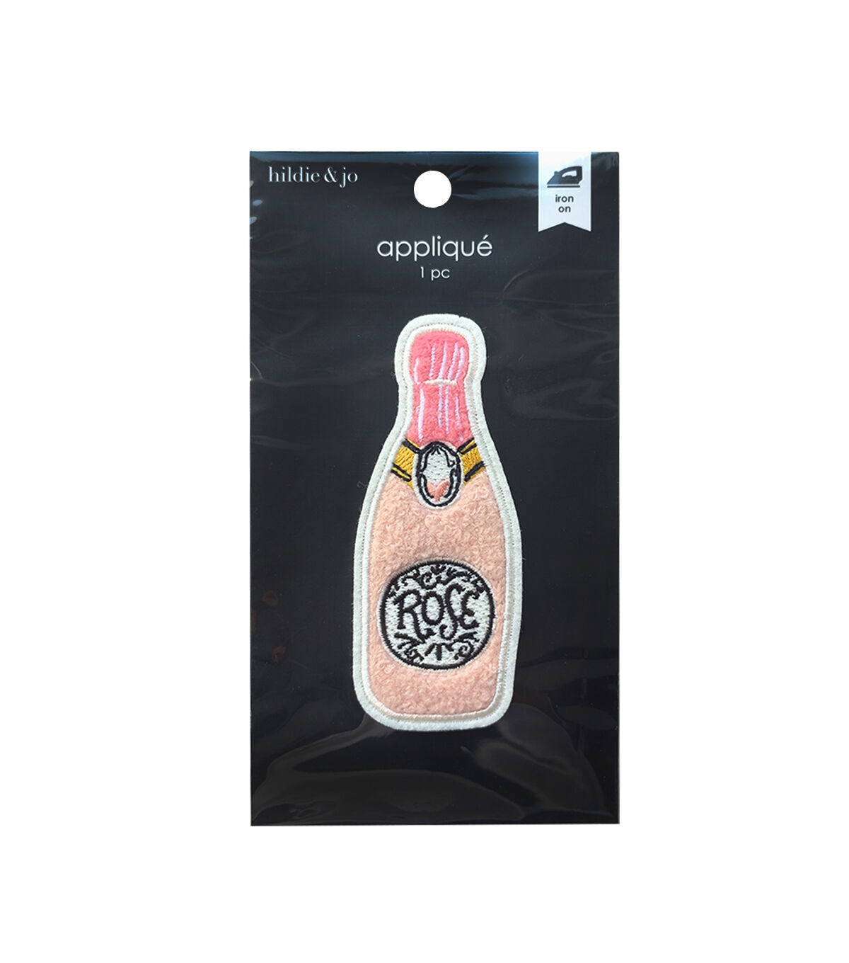 4 Chenille Rose Bottle Iron On Applique by hildie & jo