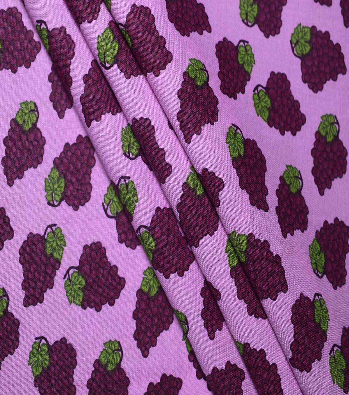 Grapes on Purple Cotton Fabric by Quilter's Showcase