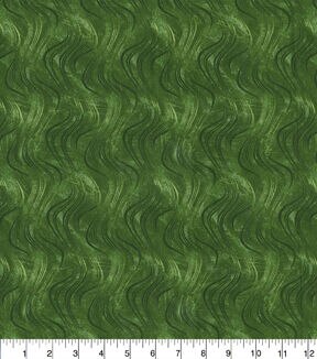 Fabric Traditions Paint Swirls on Green Christmas Cotton Fabric