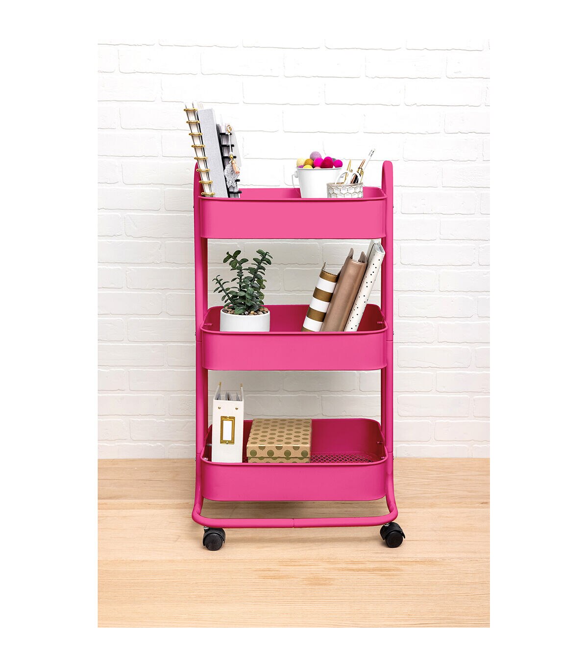 17 Rolling 3 Tier Metal Storage Cart by Top Notch