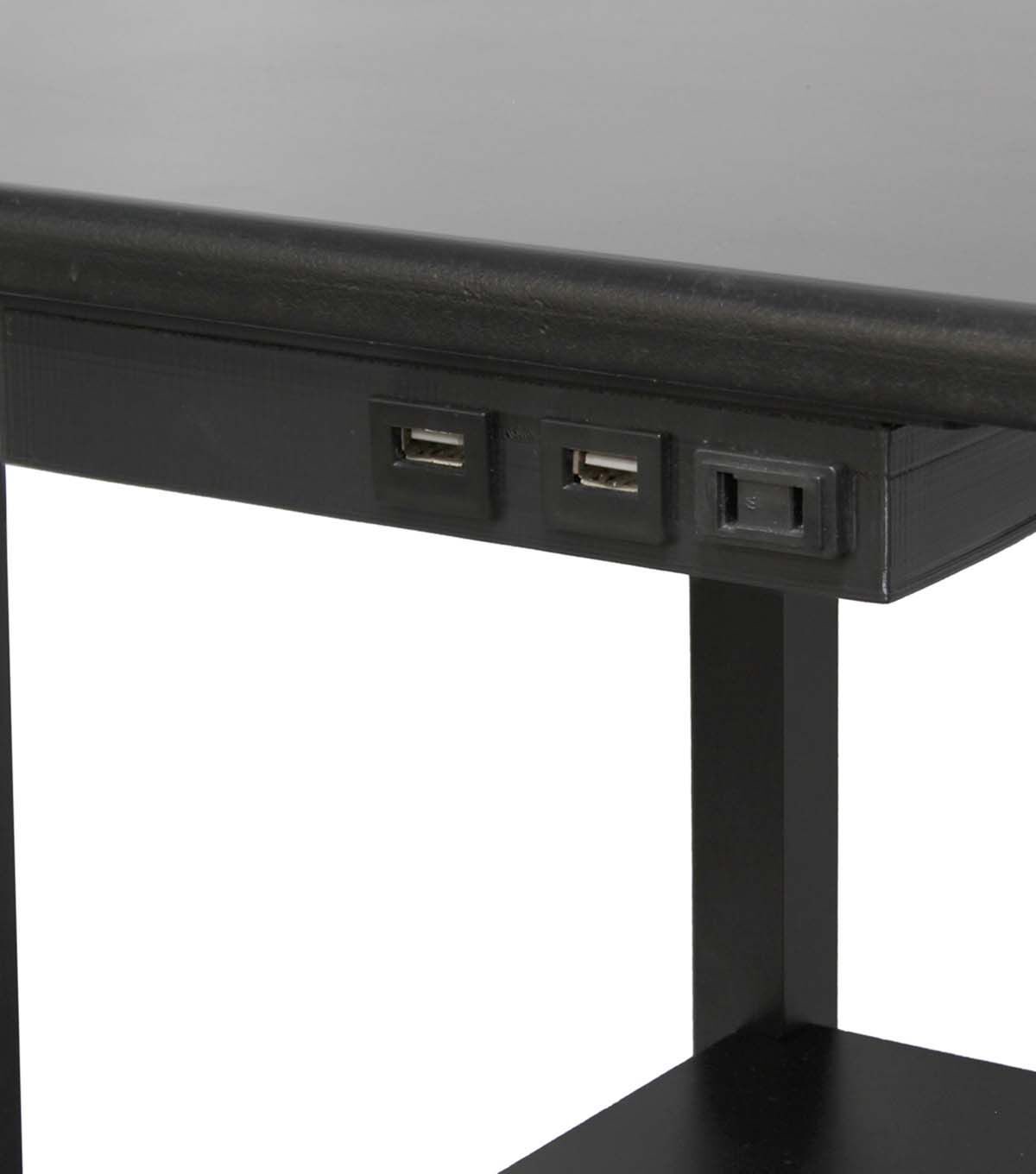 All The Rages 57 Modern 2 Tier Floor Lamp With USB Ports & Fabric Shade