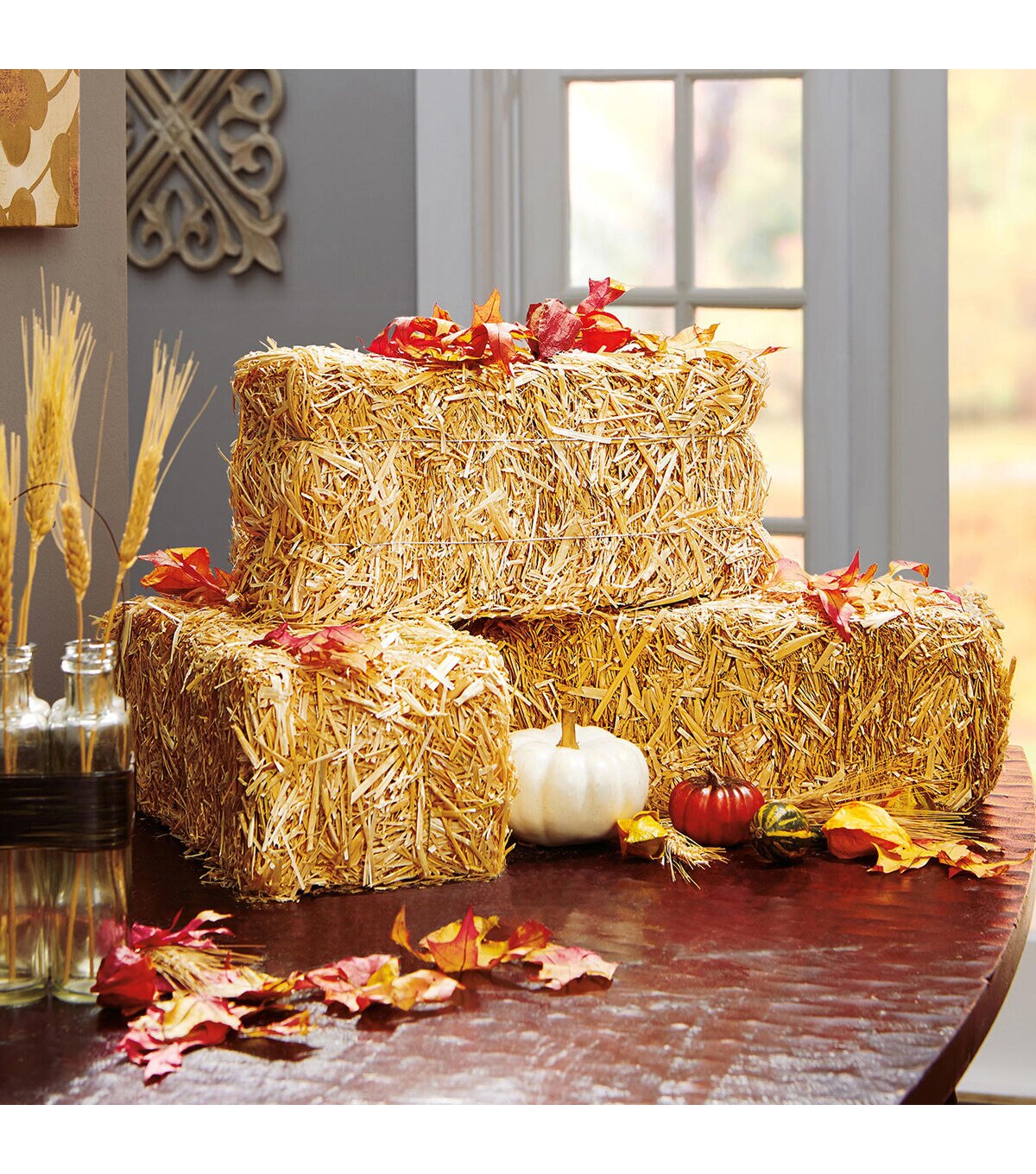 FloraCraft 13 Natural Decorative Straw Bale