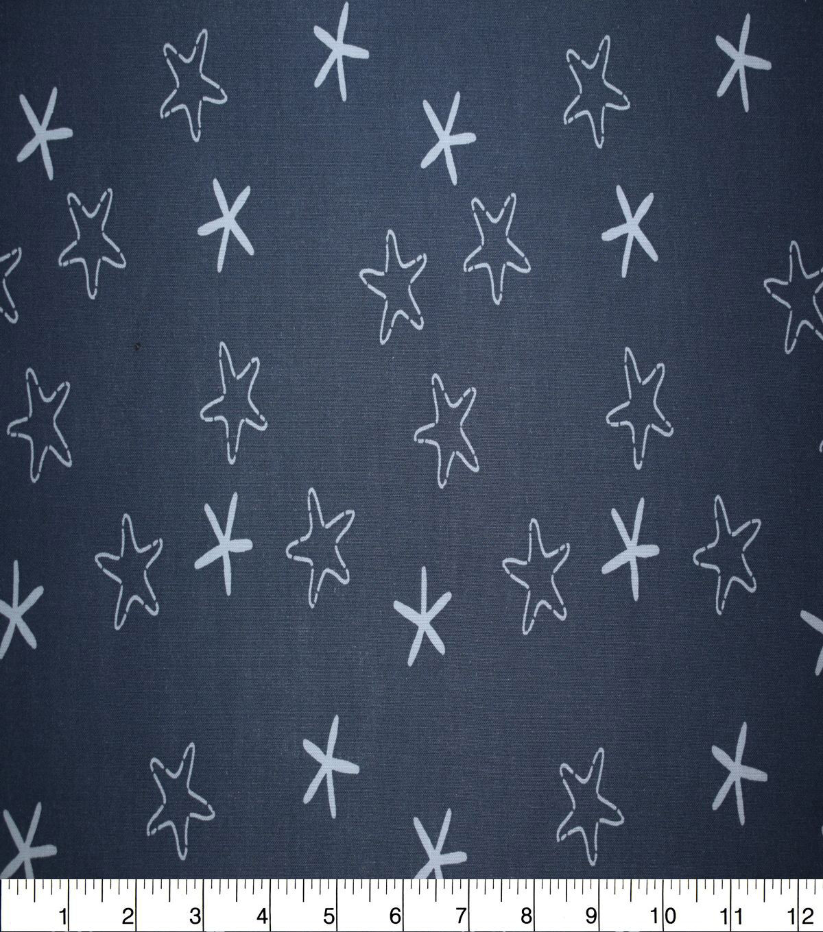 Starfishes on Navy Quilt Cotton Fabric by Quilter's Showcase