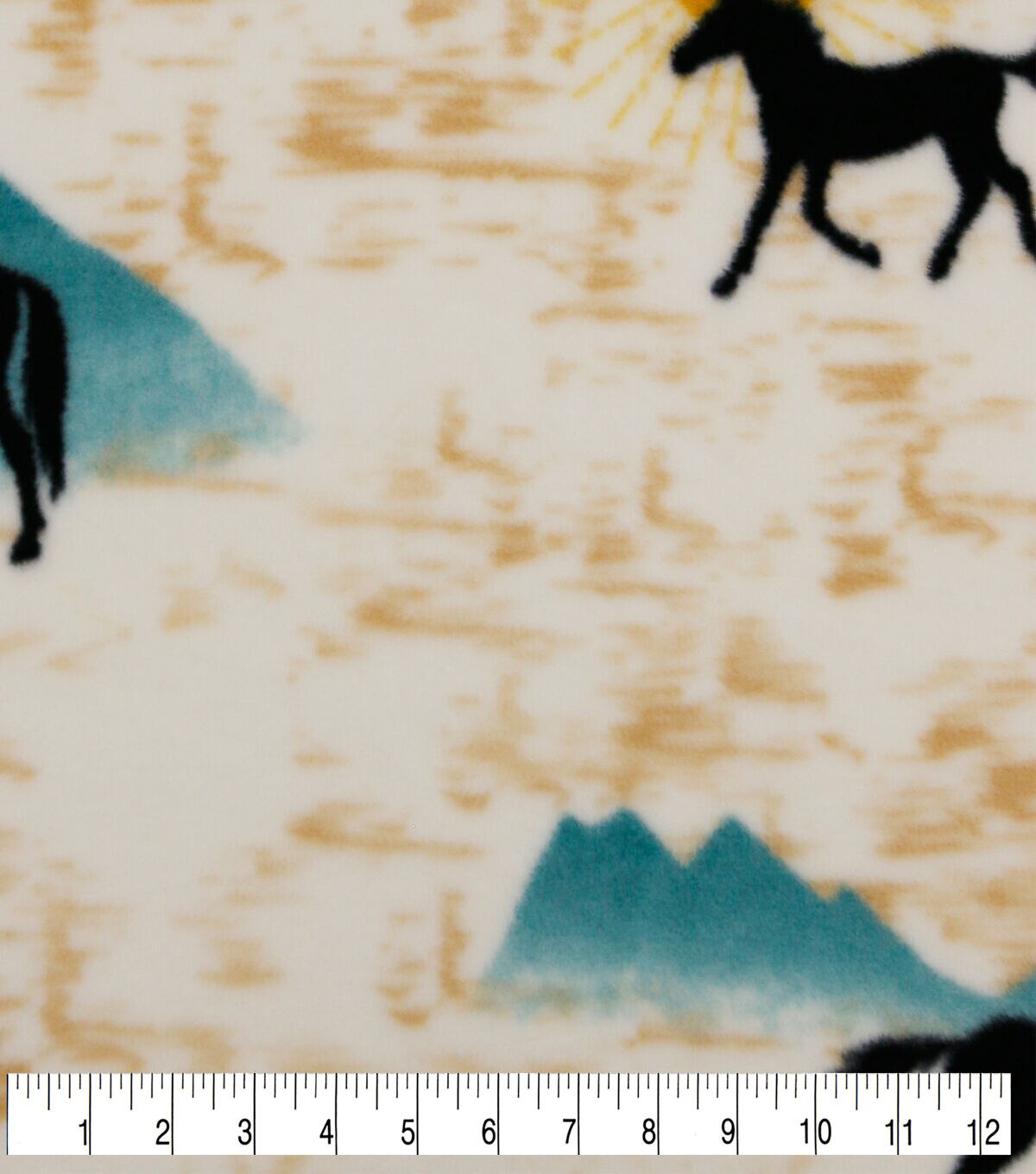 Sunrise & Horses Anti Pill Fleece Fabric