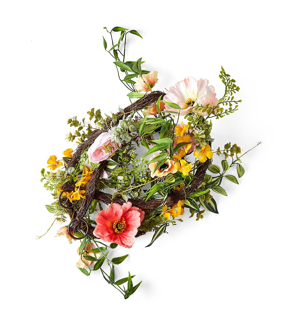 Spring Pink Ranunculus & Baby's Breath Matching Wreath & Garland