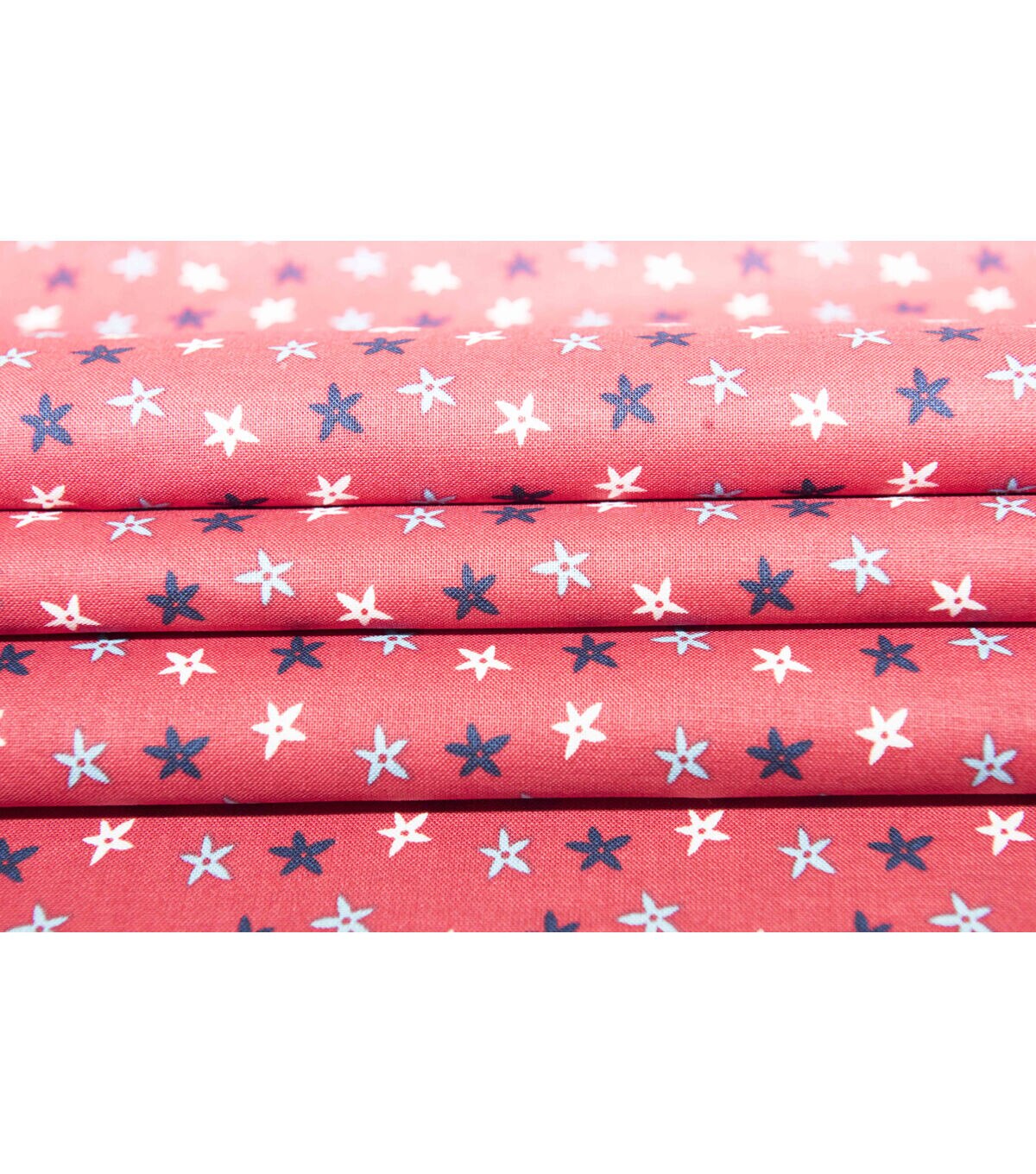 Mini Star Floral Patriotic Cotton Fabric