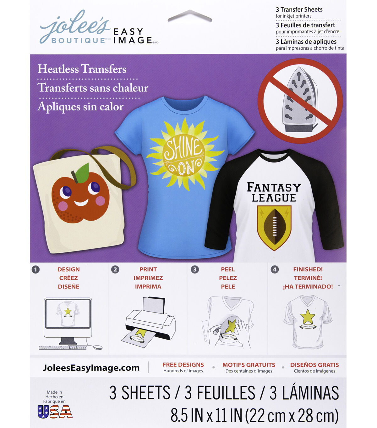 Jolee's Boutique 8.5 x 11 Heatless Transfer Sheets 3ct