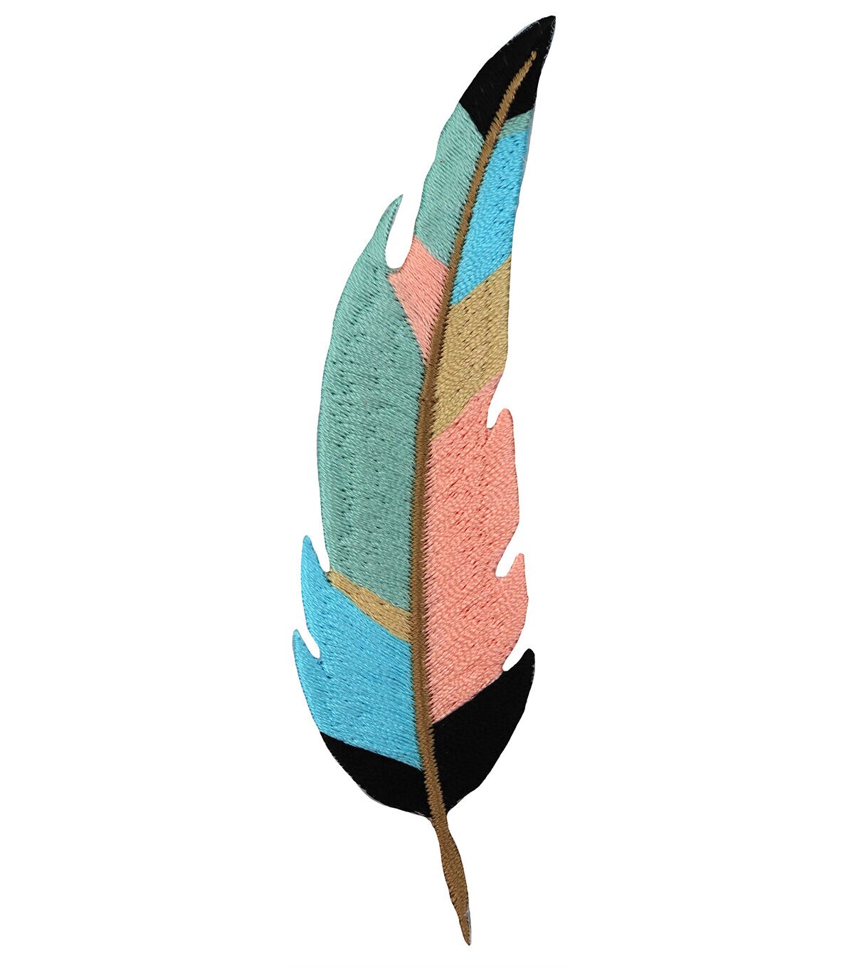 Simplicity 5 Pink & Blue Feather Iron On Patch
