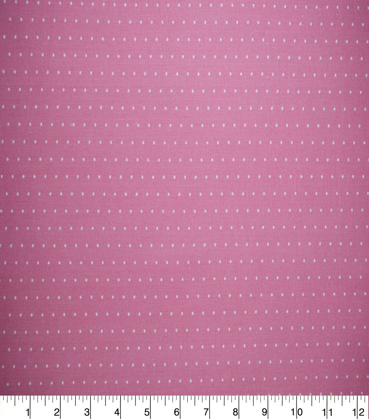 White Dots on Pink Quilt Cotton Fabric by Quilter's Showcase