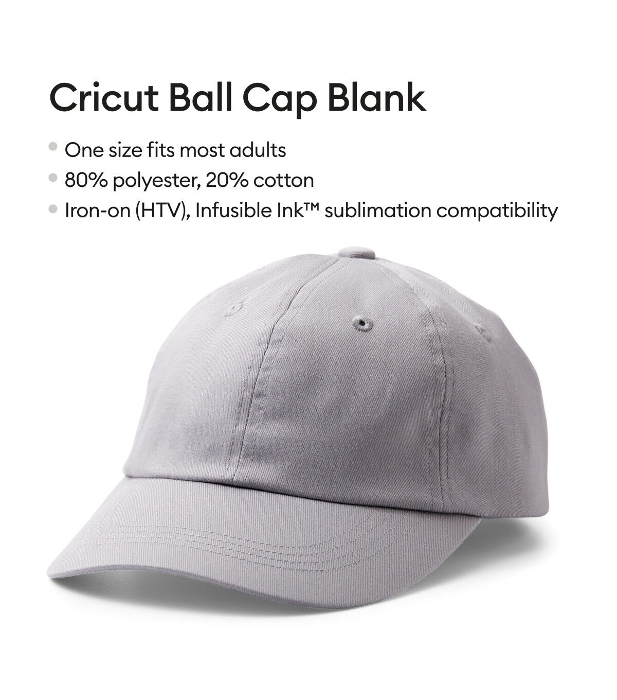 Cricut 3pk Gray Ball Cap Hat Blanks