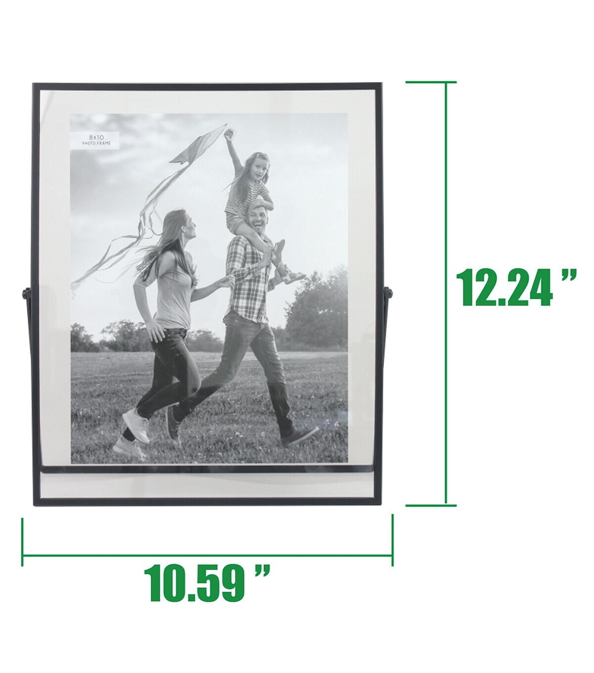 8 x 10 Black Floating Easel Tabletop Picture Frame