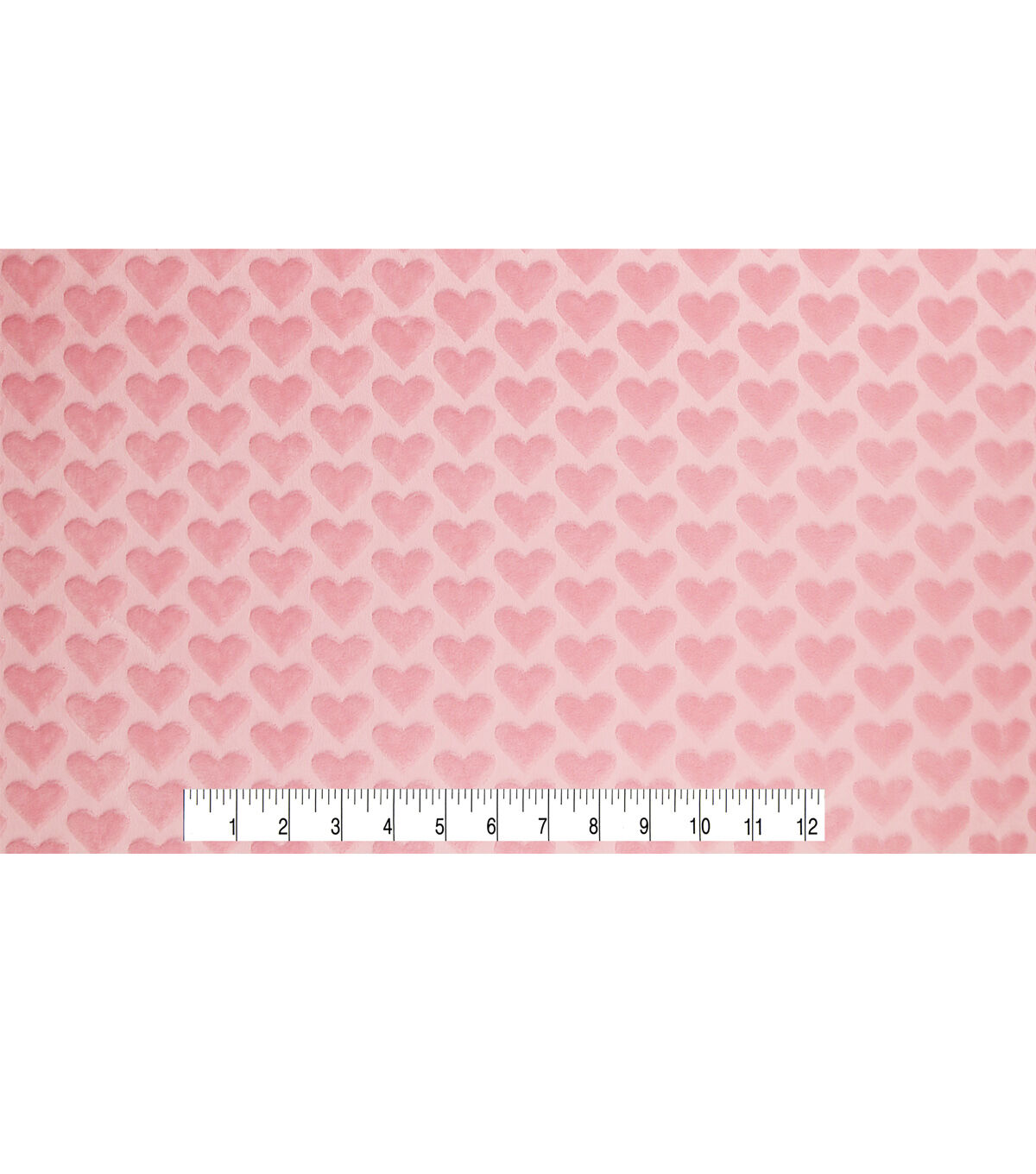 Soft & Minky Light Pink Heart Fleece Fabric