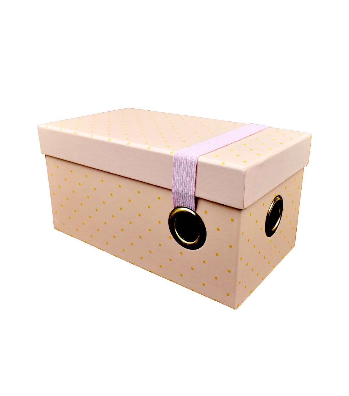 9 Dots on Orange Rectangle Box With Elastic Strap by Hudson 43