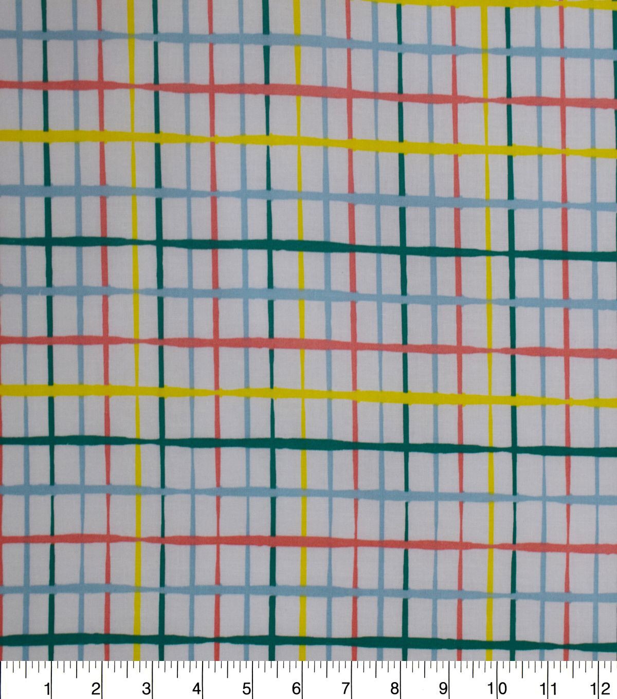 Multicolor Checks on White Quilt Cotton Fabric by Quilter's Showcase