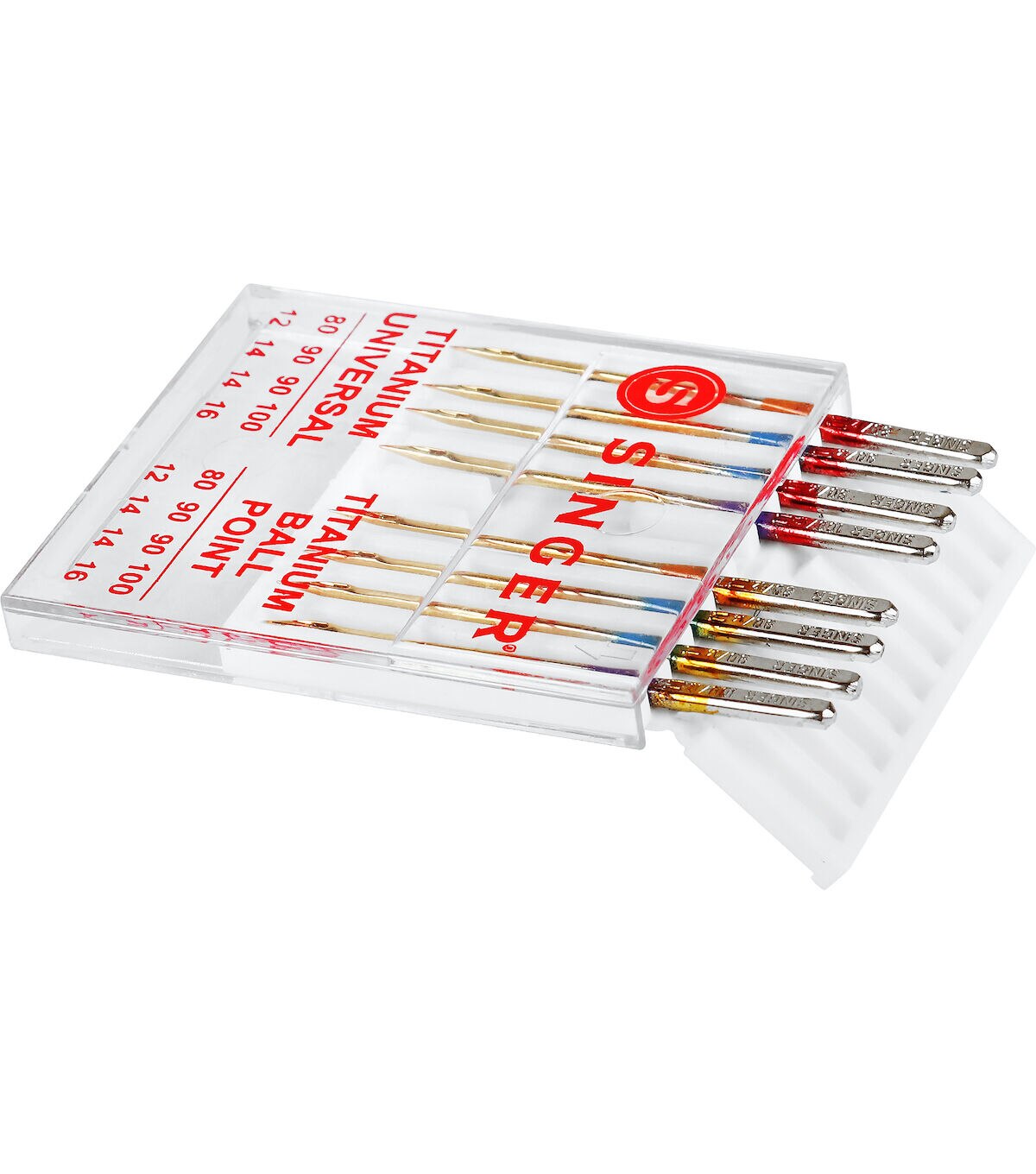SINGER 48ct Titanium Universal Regular & Ball Point Sewing Needles