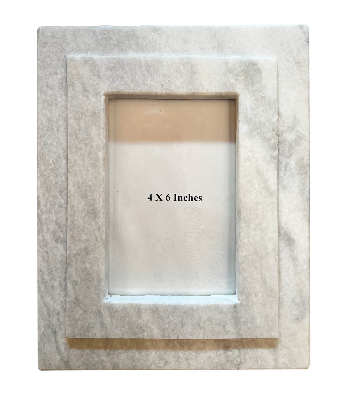 4 x 6 White Grooved Marble Tabletop Picture Frame by Place & Time
