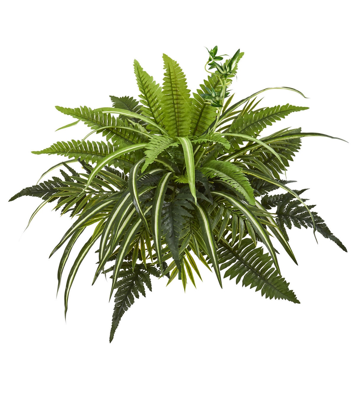 Nearly Natural 22 Mixed Greens and Fern Artificial Bush Plant 3ct