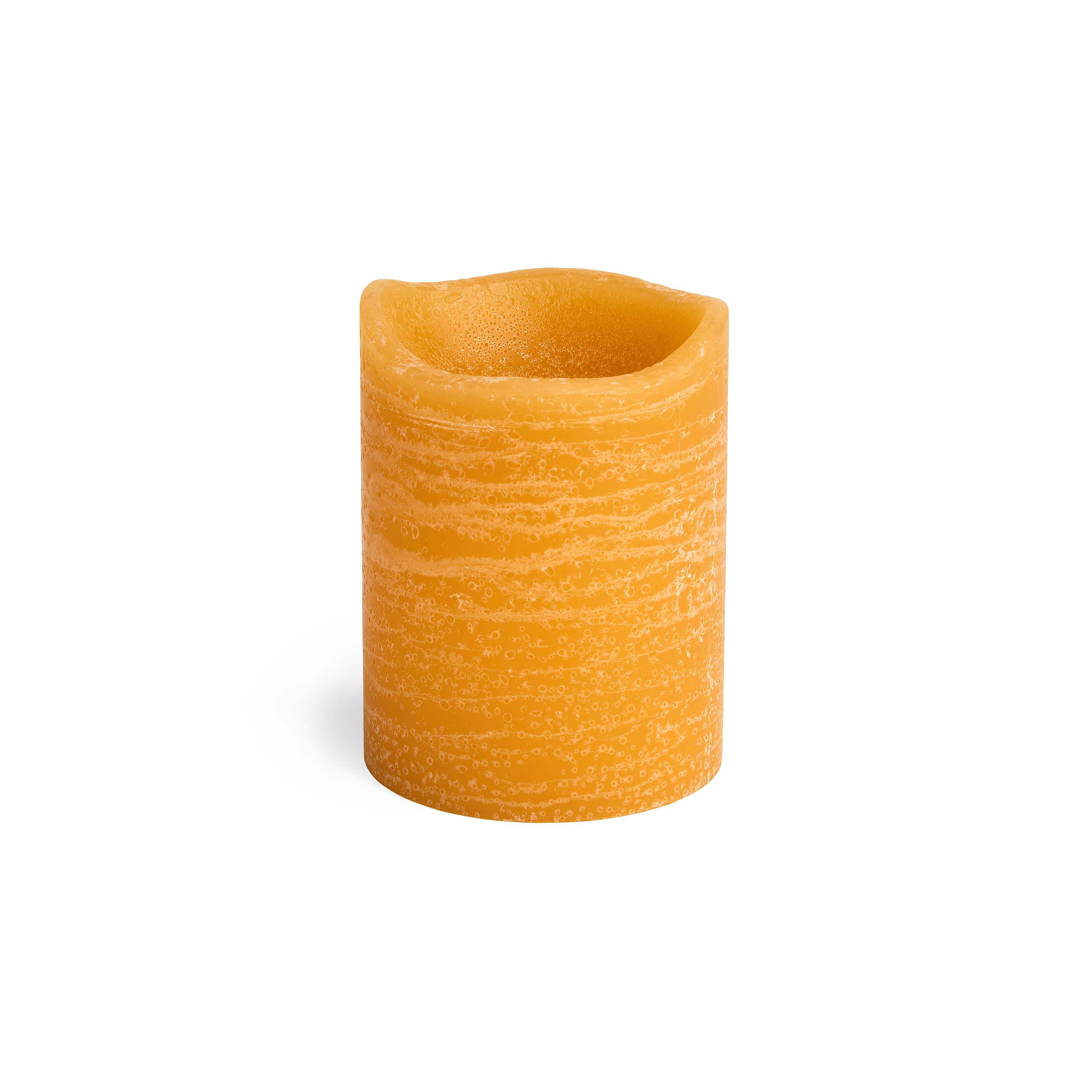 Flameless Cinnamon Chai Scented LED Rustic Pillar Candle 3''x4'' Honey