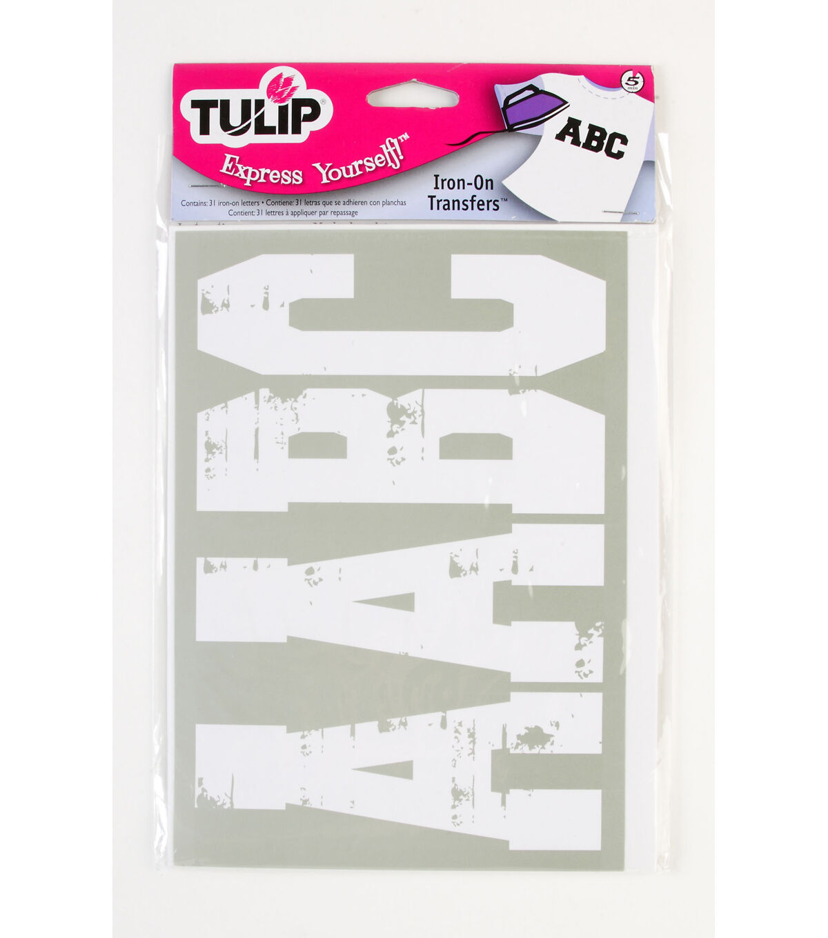 Dritz 3 Soft Flex Iron-on Letters, Distressed, White