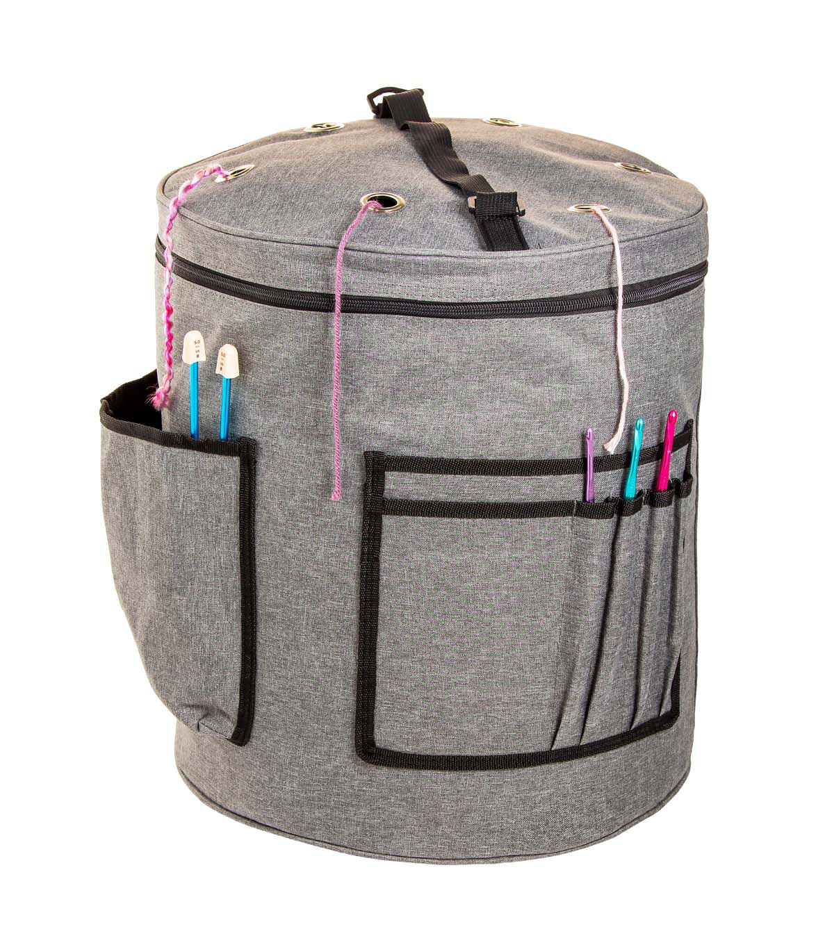 13.5 Gray Yarn Drum Storage Bag by Big Twist